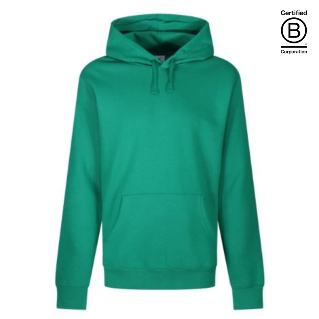 Ethically produced plain emerald / light unisex hoodie - casual uniform