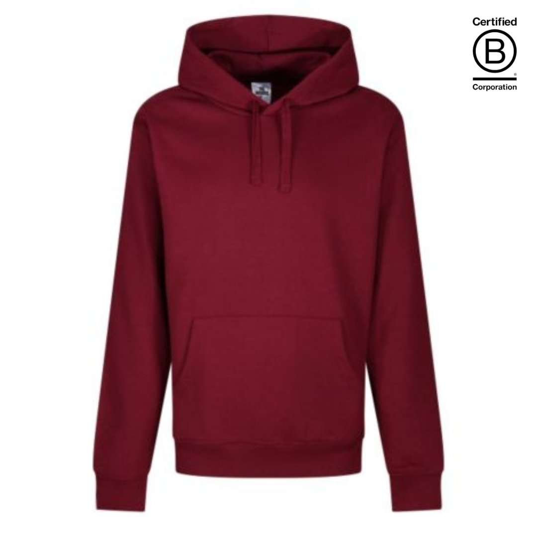 Ethically produced plain maroon unisex hoodie - casual uniform