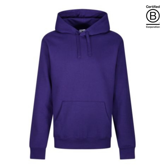 Ethically produced plain purple unisex hoodie - casual uniform