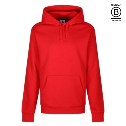 Ethically produced plain red unisex hoodie - casual uniform