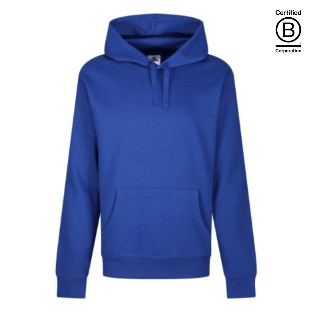 Ethically produced plain royal blue unisex hoodie - casual uniform