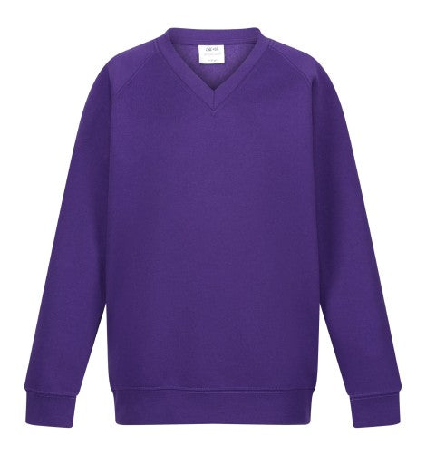 Purple v-neck school jumper