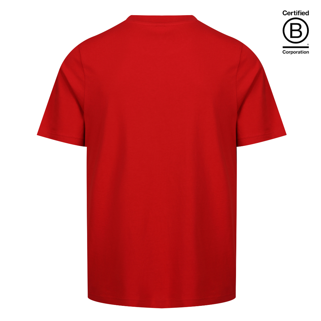 red cotton classic fit gender neutral unisex t-shirt - ethically produced and sustainable t-shirts