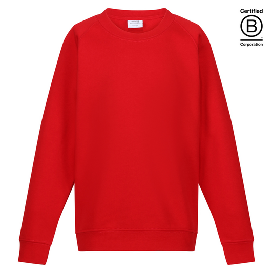 red plain crew round neck school sweatshirt jumper