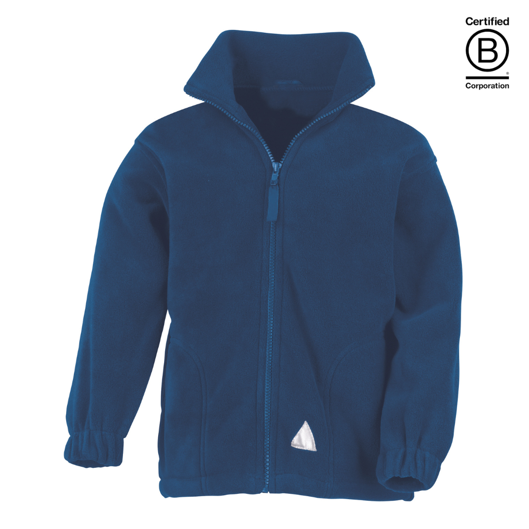 royal blue heavy winter school fleece full zip jacket - ethical school uniform