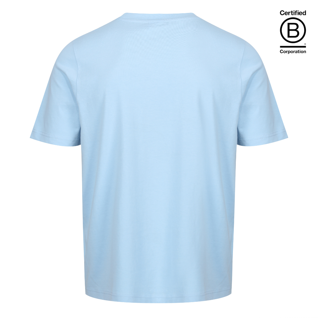 Sky blue cotton classic fit gender neutral unisex t-shirt - ethically produced and sustainable t-shirts