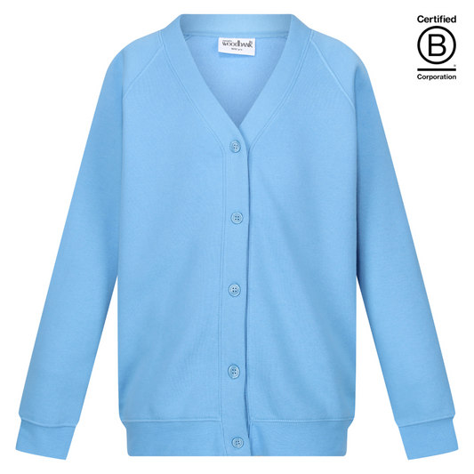 sky blue sustainable plain school unisex sweatshirt cardigan