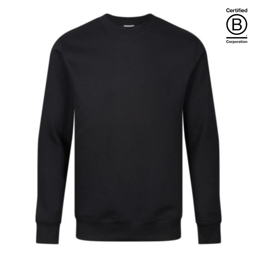 Ethically produced plain unisex adult black crew neck jumpers / sweatshirts  - work uniform