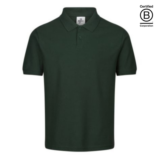 plain bottle green short sleeve polo shirt - ethical workwear
