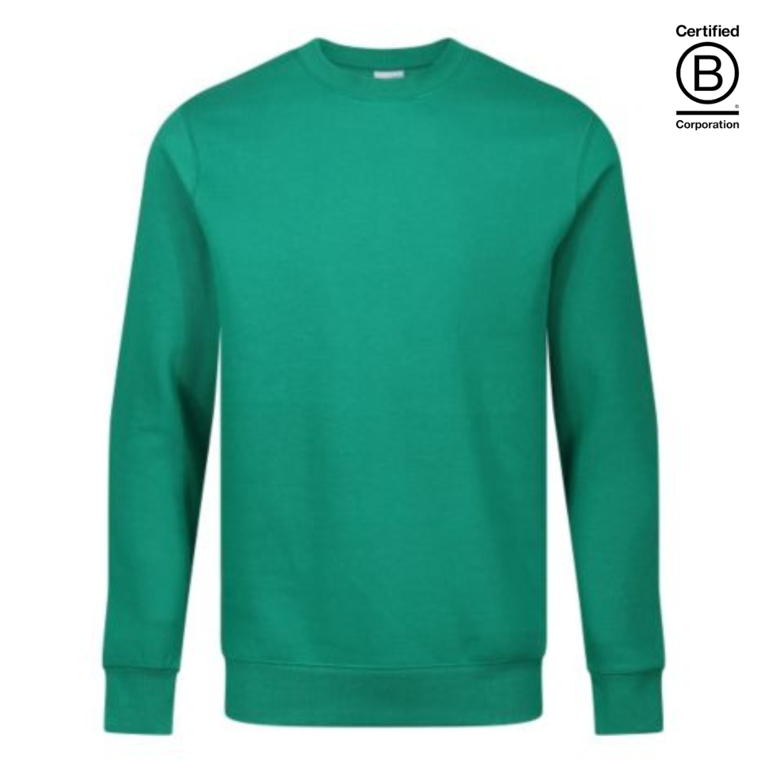 Ethically produced plain emerald green / light green round neck unisex adult jumpers / sweatshirts  - work uniform
