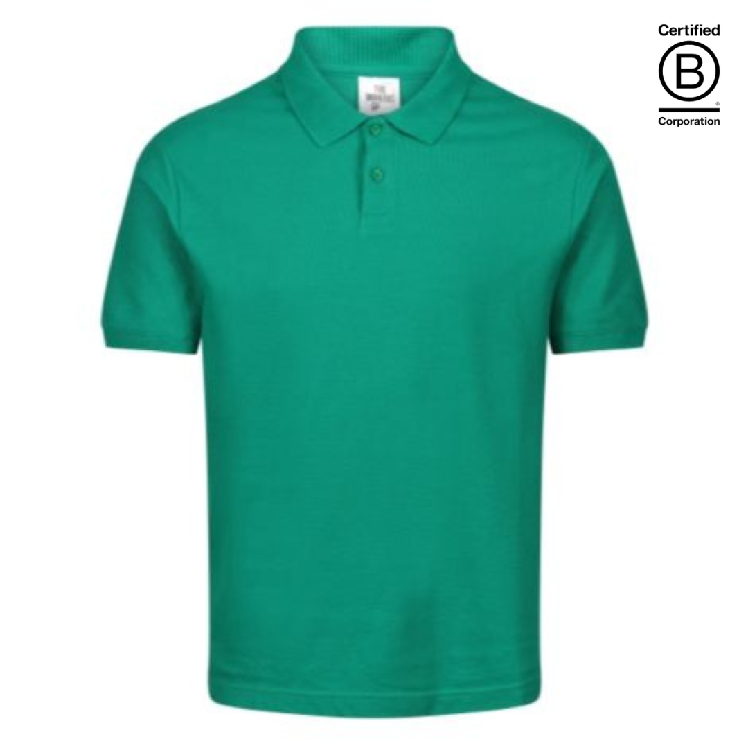 plain emerald / light green short sleeve polo shirt - ethical workwear