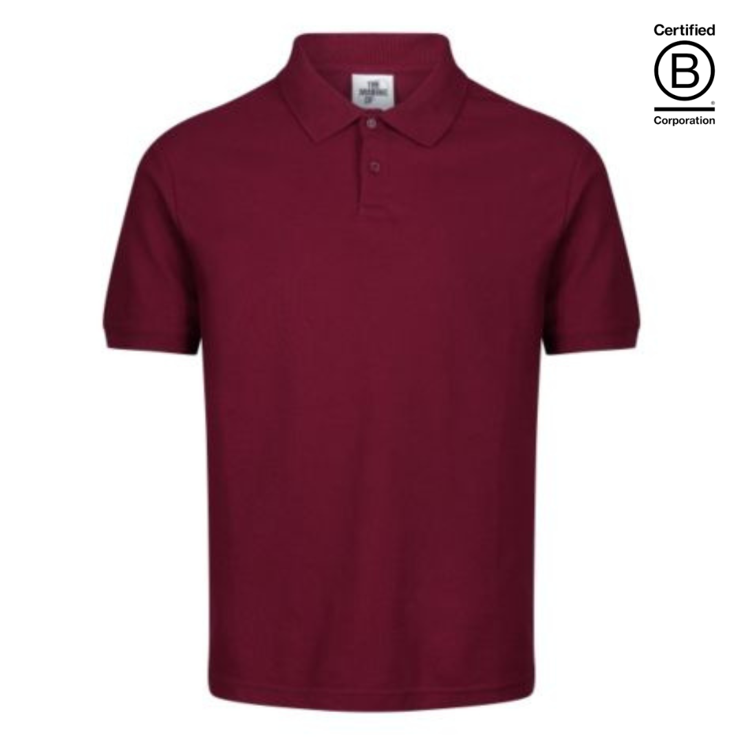 plain maroon short sleeve polo shirt - ethical workwear
