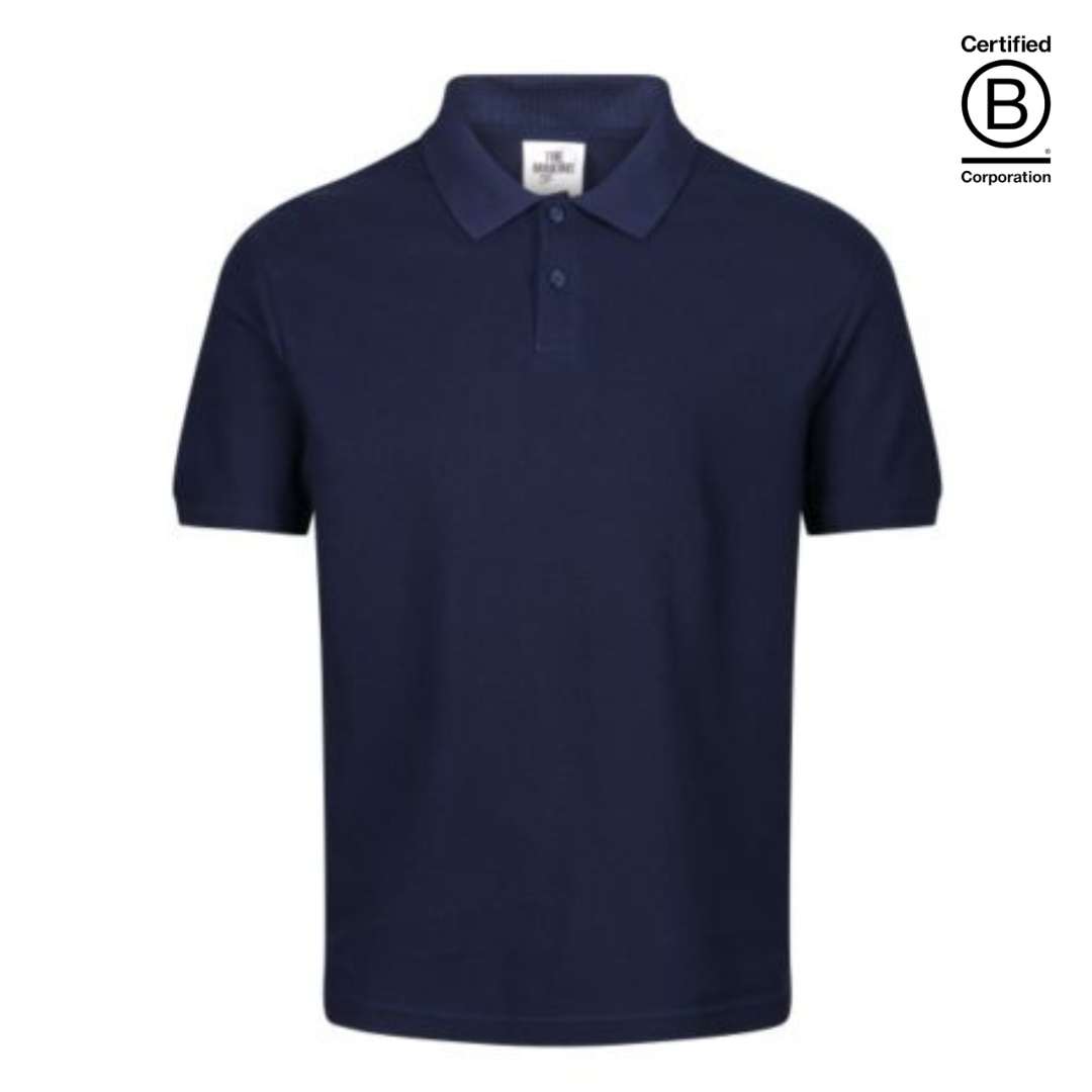 plain navy short sleeve polo shirt - ethical workwear