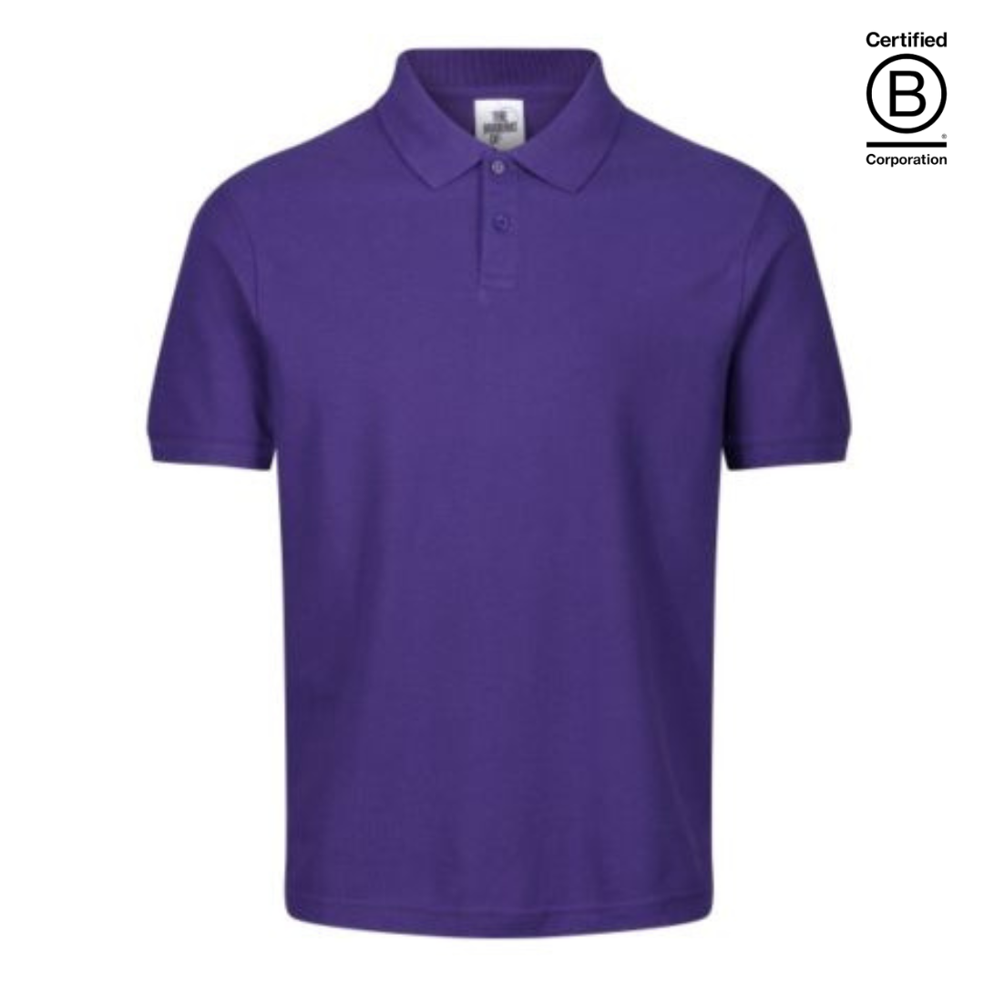 plain purple short sleeve polo shirt - ethical workwear