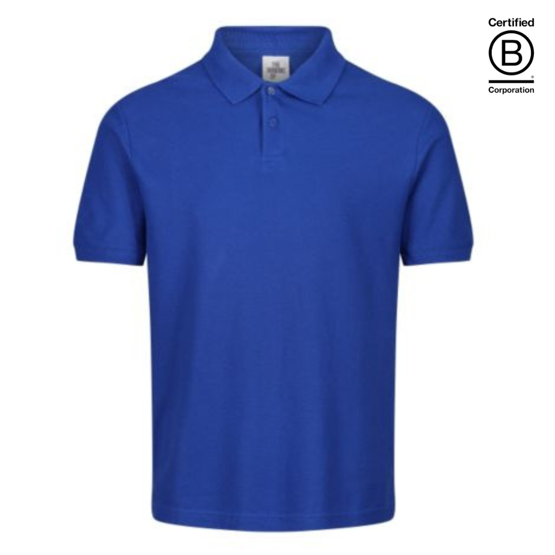plain royal blue short sleeve polo shirt - ethical workwear