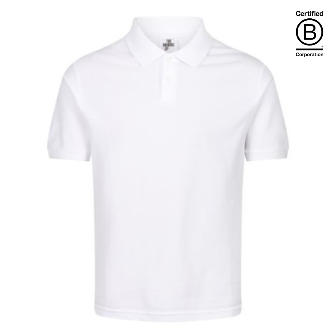 plain white short sleeve polo shirt - ethical workwear