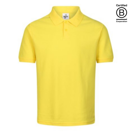 plain yellow short sleeve polo shirt - ethical workwear