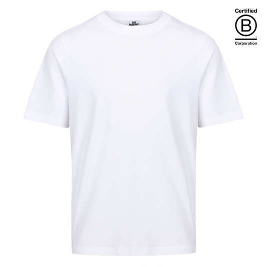 Ethically produced and sustainable white plain cotton school PE sports t-shirt
