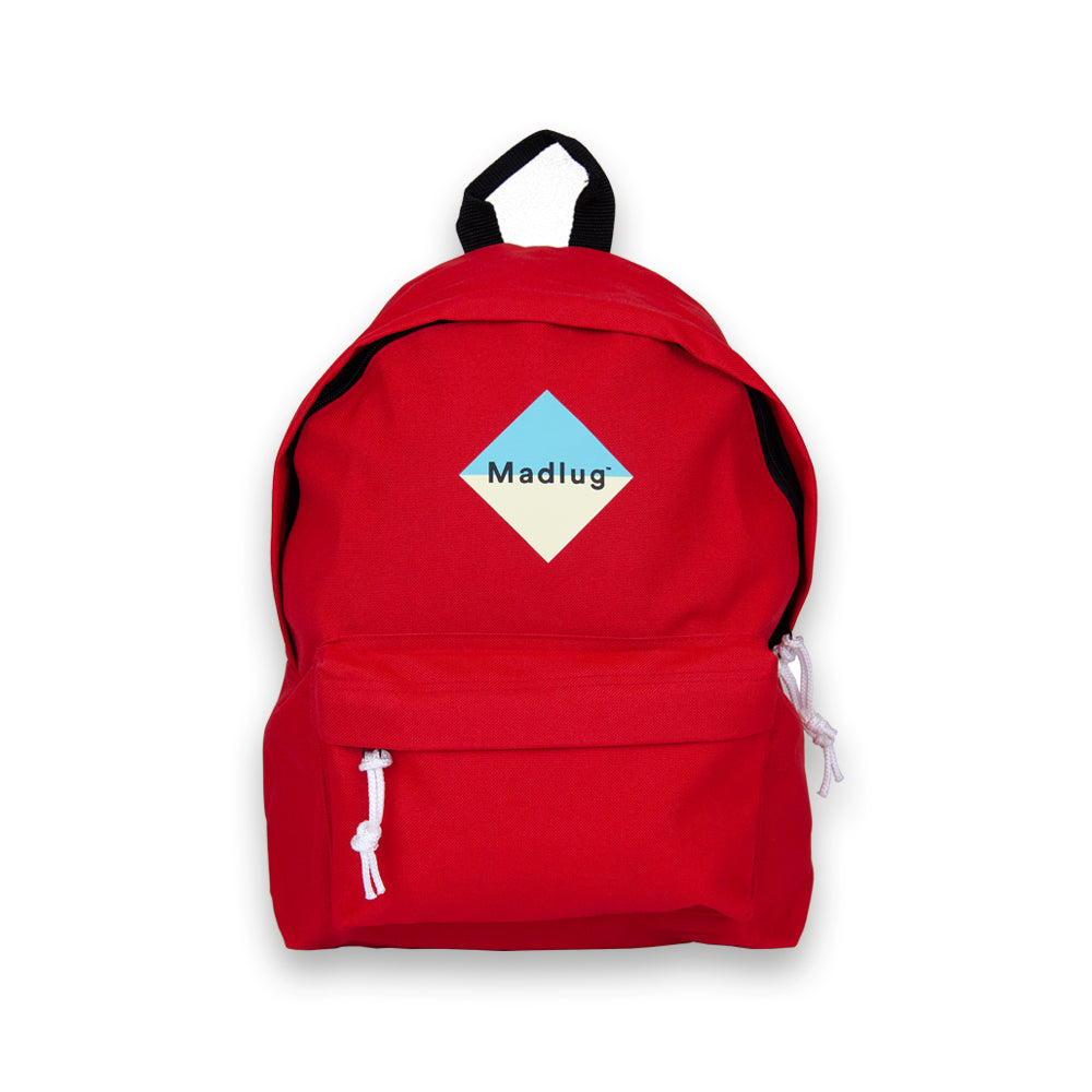 Madlug junior red school bag B corp ethical sustainable school backpack