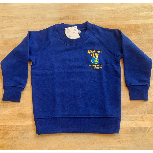Millennium Integrated Nursery uniform royal blue jumper