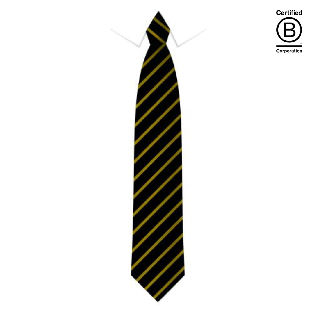 Black and gold Narrow stripe eco recycled sustainable school ties