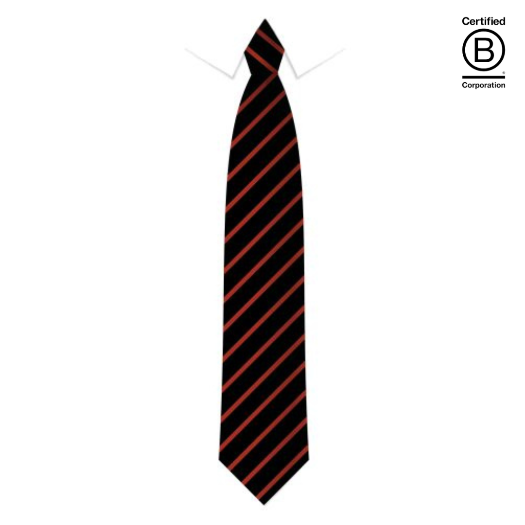 black and red Narrow stripe eco recycled sustainable school ties
