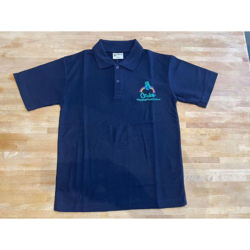 Cedar integrated Primary school crossgar navy school polo shirt